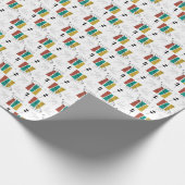 Retro Boom Wedge Geschenkpapier (Ecke)