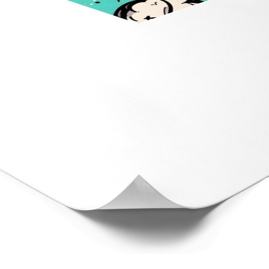 Retro Boombox Blast Poster (Ecke)