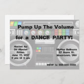 Retro Boombox Dance Party anpassen Einladung (Vorne/Hinten)