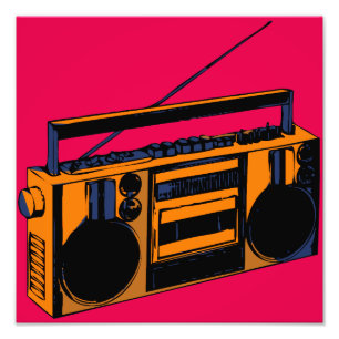 Retro Boombox Foto Erweiterung Pop-Art-Poster