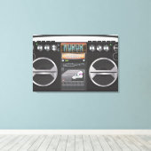 Retro Boombox Getto Blaster Leinwanddruck (Insitu (Holzboden))