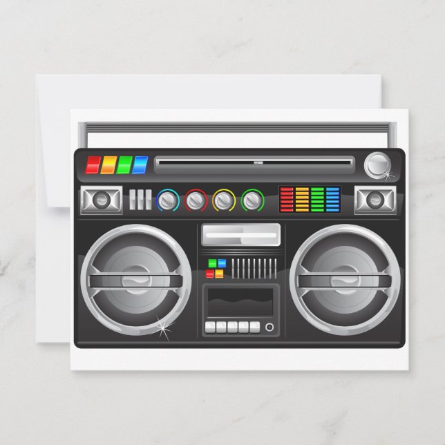 Retro-Boombox-Ghetto-Blaster-Grafik (Vorderseite)
