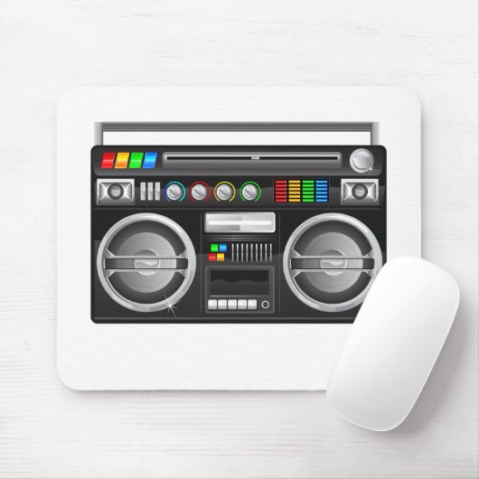 Retro-Boombox-Ghetto-Blaster-Grafik Mousepad (Mit Mouse)