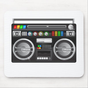 Retro-Boombox-Ghetto-Blaster-Grafik Mousepad