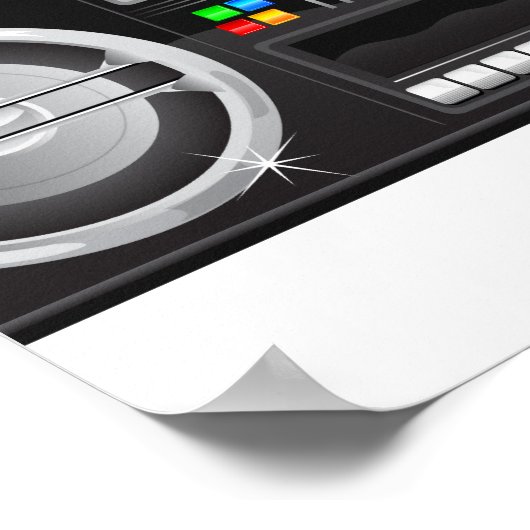 Retro-Boombox-Ghetto-Blaster-Grafik Poster (Ecke)