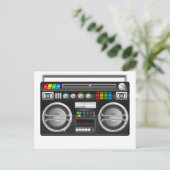 Retro-Boombox-Ghetto-Blaster-Grafik Postkarte (Stehend Vorderseite)