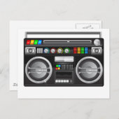 Retro-Boombox-Ghetto-Blaster-Grafik Postkarte (Vorne/Hinten)