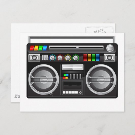 Retro-Boombox-Ghetto-Blaster-Grafik Postkarte (Vorne/Hinten)