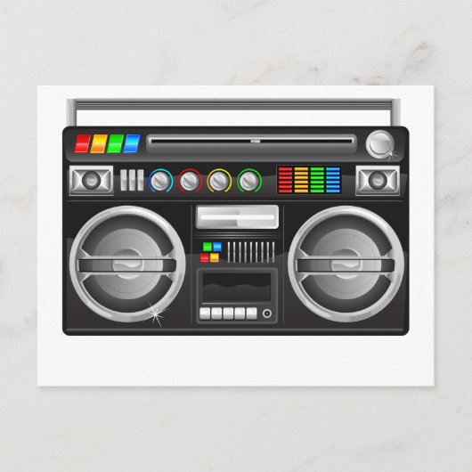Retro-Boombox-Ghetto-Blaster-Grafik Postkarte (Vorderseite)