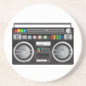 Retro-Boombox-Ghetto-Blaster-Grafik Untersetzer (Vorne)