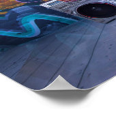 Retro Boombox Girl von Bill Tracy Poster (Ecke)