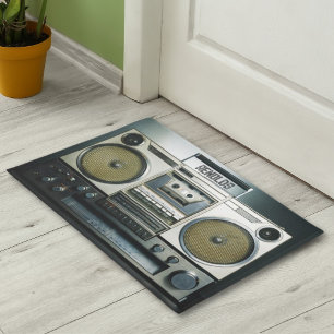 Retro Boombox Grau Fußmatte