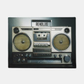 Retro Boombox Grau Fußmatte (Vorderseite)