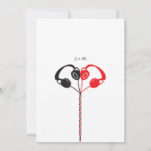 Retro Boombox Indie Mixtape Hochzeit rot / schwarz Einladung (Rückseite)