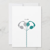 Retro Boombox Indie Mixtape Wedding (Aquamarin / S Einladung (Rückseite)