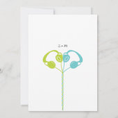 Retro Boombox Indie Mixtape Wedding Blue / Limon Einladung (Rückseite)