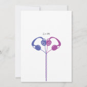 Retro Boombox Indie Mixtape Wedding (Lila/blau) Einladung (Rückseite)