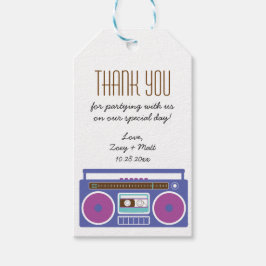 Retro Boombox Indie Mixtape Wedding Lila Indigo Geschenkanhänger