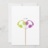 Retro Boombox Indie Mixtape Wedding (Lila/Limon) Einladung (Rückseite)