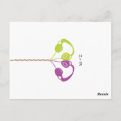 Retro Boombox Indie Mixtape Wedding (Lila/Limon) Postkarte (Rückseite)