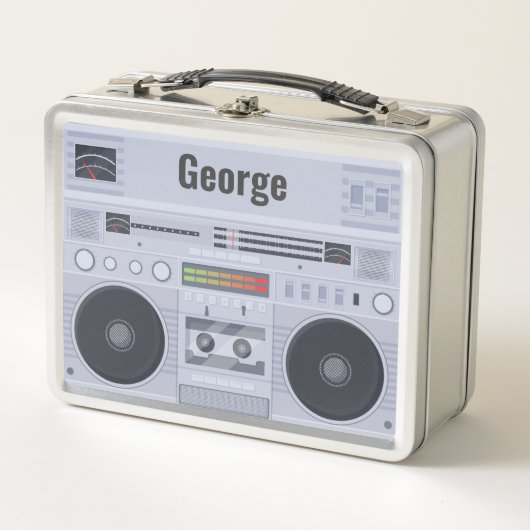 Retro Boombox Kassettenrekorder Metall Brotdose (Vorderseite)