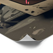 Retro-Boombox mit 80er-Memphis-Styling Poster (Ecke)