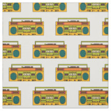 Retro-Boombox-Musterstoff