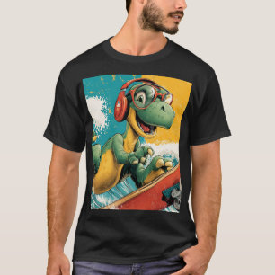 Retro-Boombox-Roboter mit Kopfhörern T-Shirt