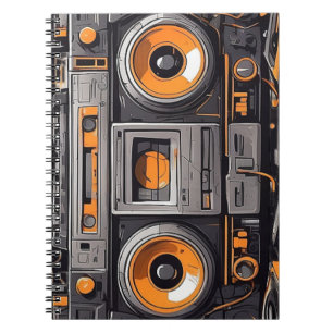 Retro Boombox Sketchbook Vibes Notizblock