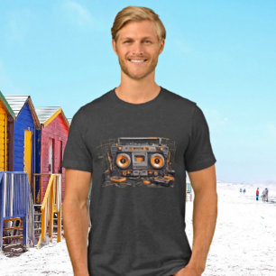 Retro Boombox Vibes Tri-Blend Shirt