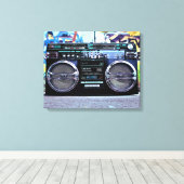 Retro Boombox - Vintage Audio Leinwanddruck (Insitu (Holzboden))