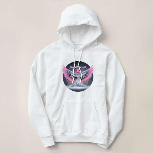 Retro Boombox Wings Hoodie 💖 🎧 (Design vorne)