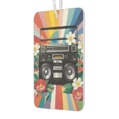 Retro Boombox With Rainbows And Flowers Autolufterfrischer (Links)