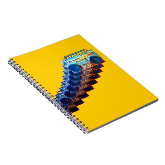 Retro Boomboxes Notizbuch Notizblock (Rechte Seite)