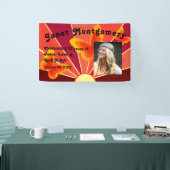 Retro Boomer Hippy Sunrise Photo Birthday Banner (Messe)