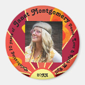 Retro Boomer Hippy Sunrise Photo Birthday  Magnet (Vorne)