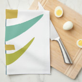 Retro Boomerang Aqua Orange Green Mitte Jahrhunder Geschirrtuch (Viertel Falte)