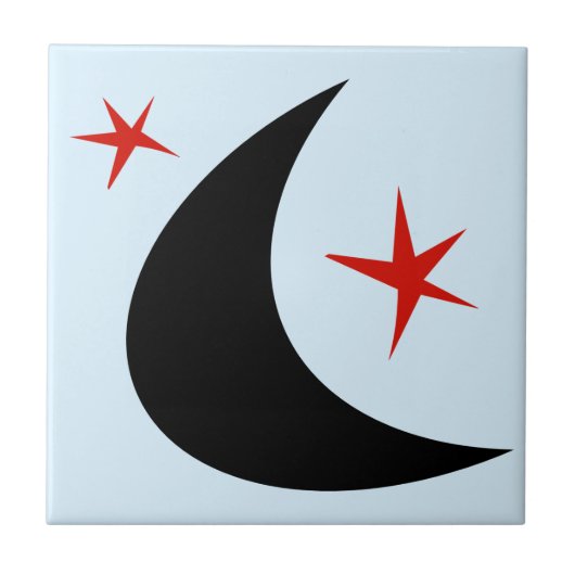 Retro Boomerang Fliese (Vorderseite)