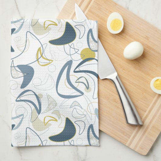 Retro Boomerang! Geschirrtuch (Viertel Falte)