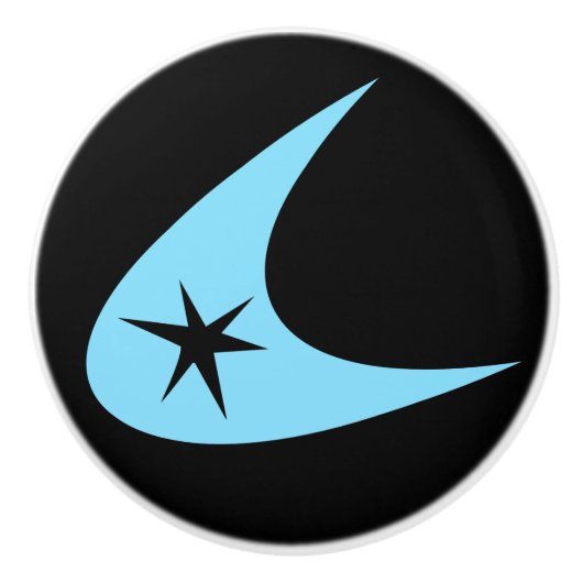 Retro Boomerang Keramikknauf (Vorderseite)