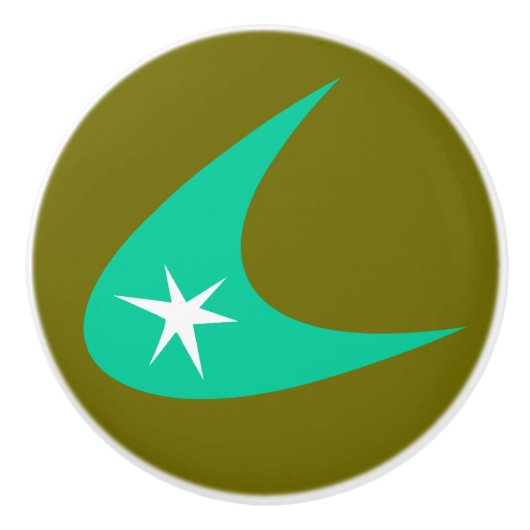 Retro Boomerang Keramikknauf (Vorderseite)