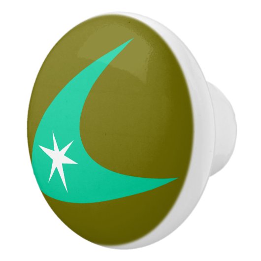 Retro Boomerang Keramikknauf (Rechts)