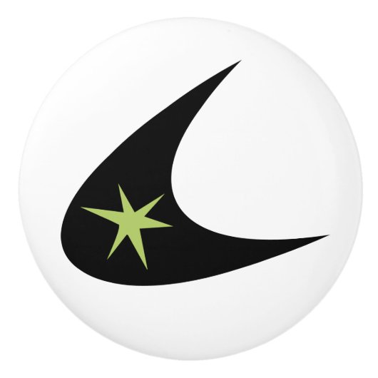 Retro Boomerang Keramikknauf (Vorderseite)