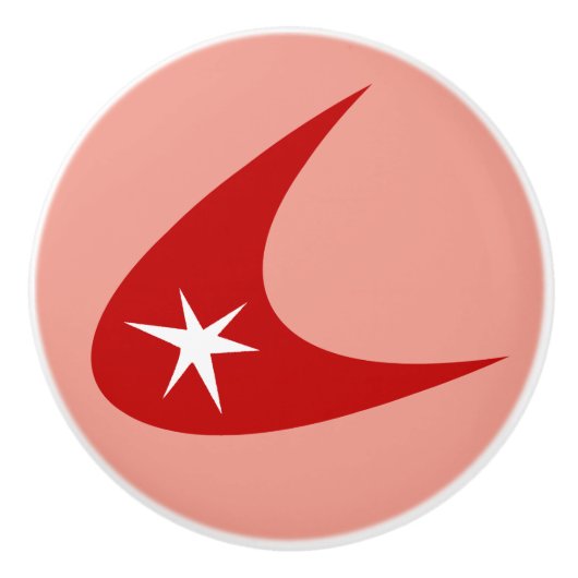 Retro Boomerang Keramikknauf (Vorderseite)