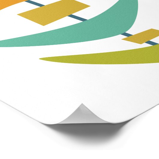 Retro Boomerang Mitte des Jahrhunderts Moderner St Poster (Ecke)