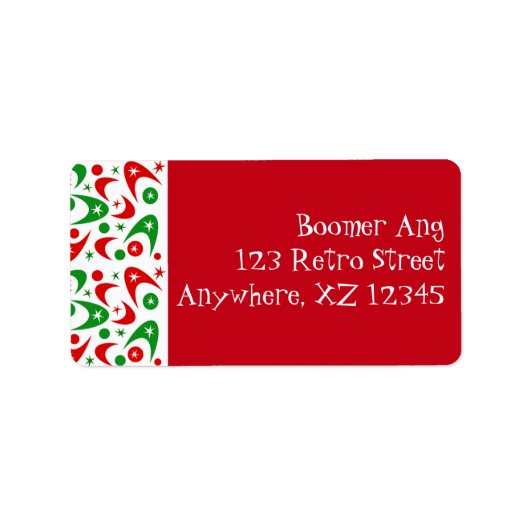 Retro Boomerangs Adressaufkleber (Vorne)