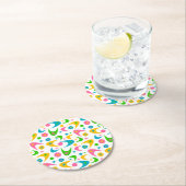 Retro Boomerangs aus dem Mittelalter Runder Pappuntersetzer (Vor Ort)