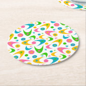 Retro Boomerangs aus dem Mittelalter Runder Pappuntersetzer (Angewinkelt)