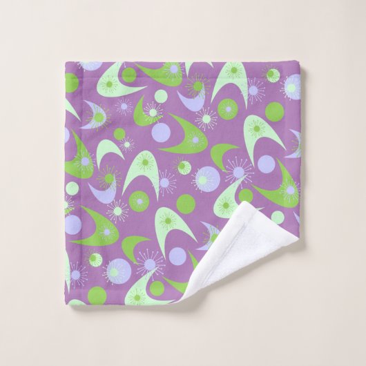 Retro Boomerangs Badhandtuch Set (Waschlappen)