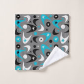 Retro Boomerangs Badhandtuch Set (Waschlappen)